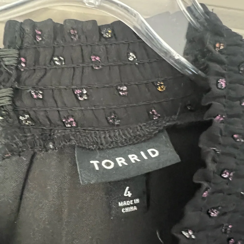 Torrid Mini Clip Dot Blouson Long Sleeve Dress - Picture 7 of 12